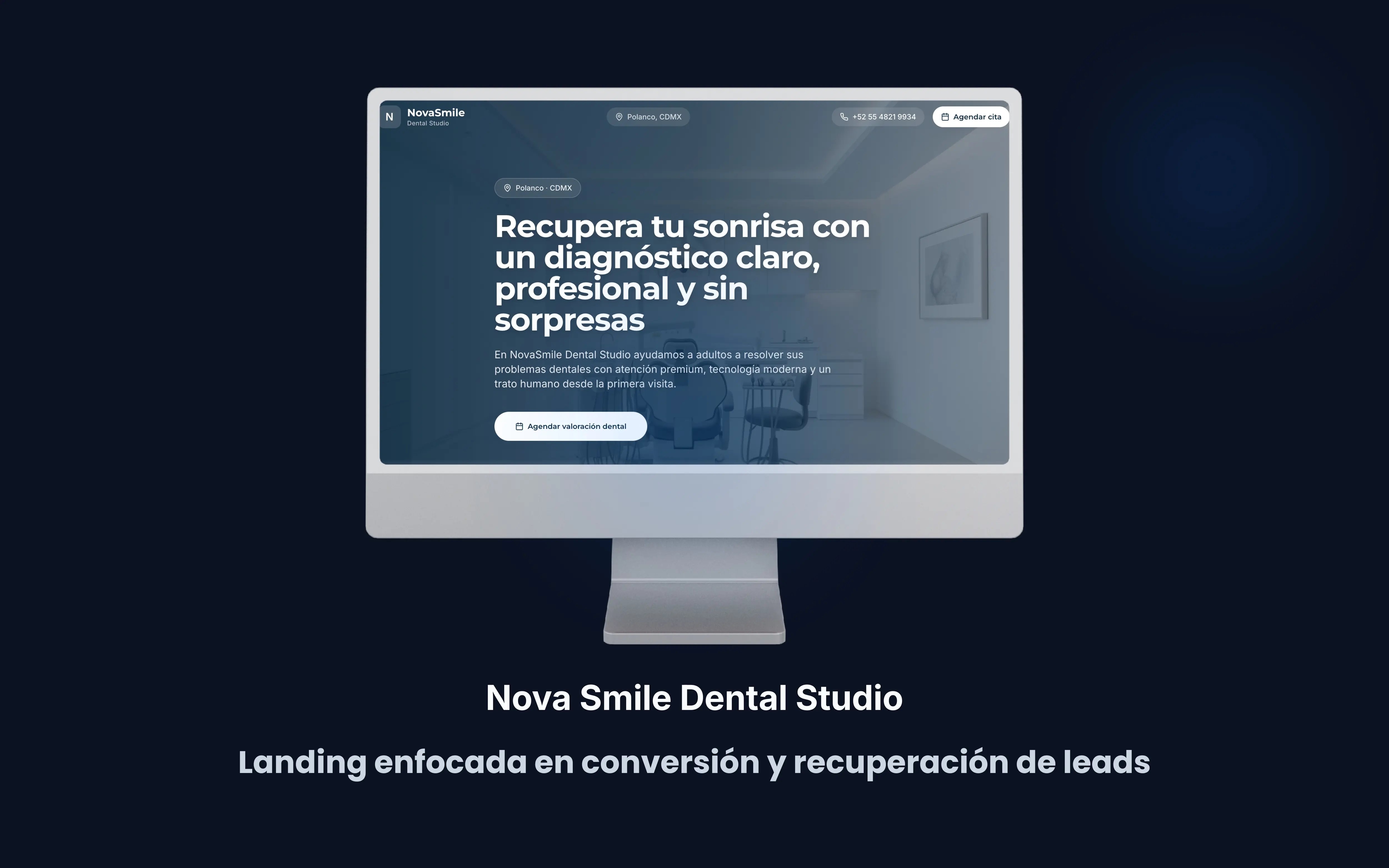 Vista de landing page en escritorio — estructura estratégica de conversión